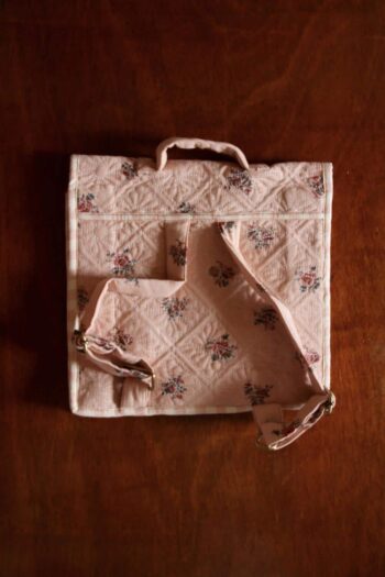Bonjour Diary Quilted School Bag Pink Garden Flowers