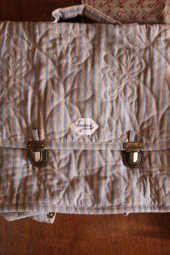 Bonjour School Bag Blue Transat Stripe
