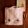 Bonjour Diary School Bag Quilted Pink Check