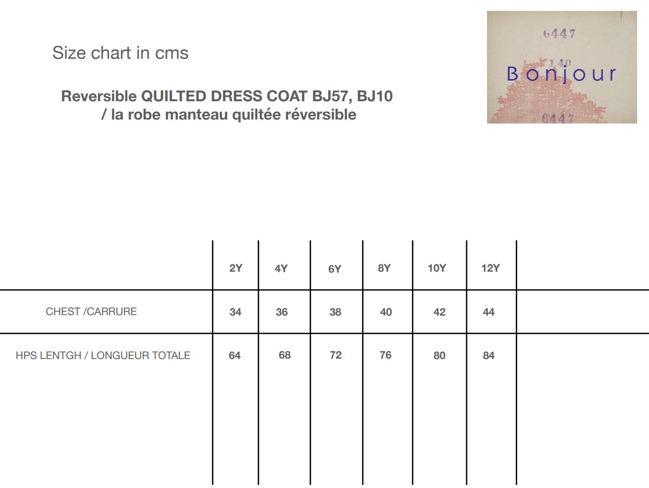 Bonjour Sizing Dress Coat