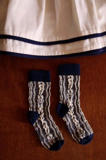Bonjour Diary Twist Socks Dark Blue