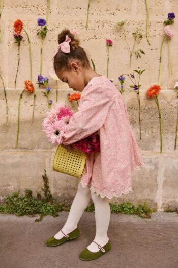 DRESS ARINOLA - PINK MOUNTAIN AVENS pretty french dress