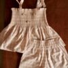 Bonjour Diary Top & Shorts Set Pink Check