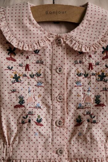 Alternative view of Bonjour Diary Pink Polka Dot Embroidered Blouse