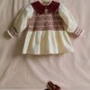 Bonjour Diary Hand Smocked Blouse Ivory Dot Print