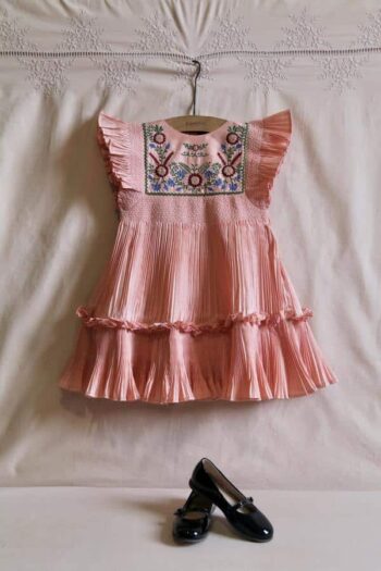 Bonjour Diary Pleated Taffeta Dress Pink