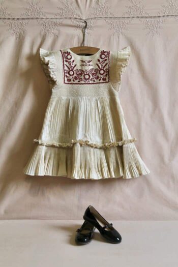 Bonjour Diary Pleated Taffeta Dress Ivory