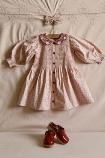 Bonjour Diary Iris Tunique Pink Dot Print with Matching Hair Clip