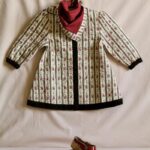 Bonjour Diary Quilted Dress Coat & Scarf Tapestry Khaki
