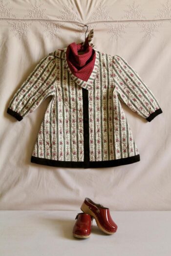 Bonjour Diary Quilted Dress Coat & Scarf Tapestry Khaki