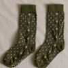 Bonjour Polka Dot & Flower Socks Green
