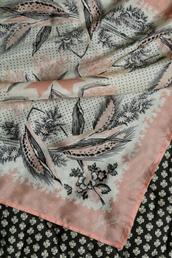 Suranne Diary Small Silk Scarf Nude Pink Wheat