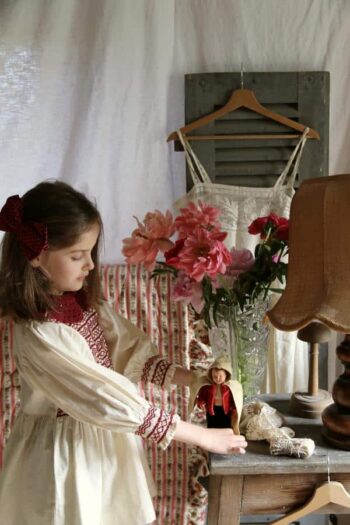 Alternative view of Bonjour Diary Hand Smocked Blouse Ivory Dot Print