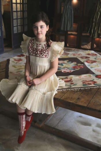 Alternative view of Bonjour Diary Pleated Taffeta Dress Ivory