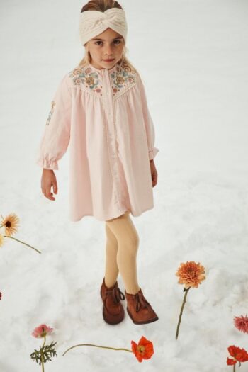Louise Misha Floriane Dress on girl in snow