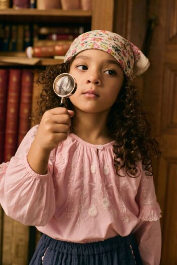 Louise Misha Blouse Irisa Blush 8 Louise Misha Irisa Blouse Blush with embroidery