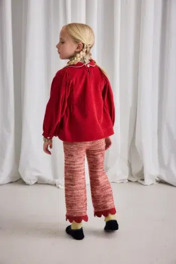 Misha & Puff Corduroy Zora Blouse with scalloped pants prairie rose on girl
