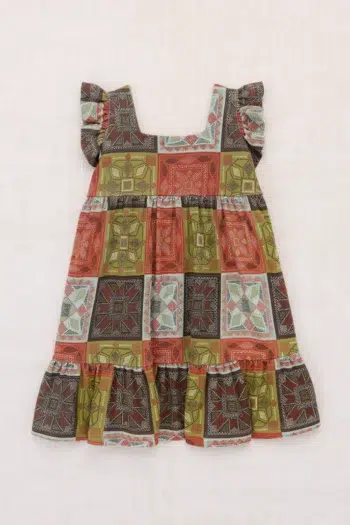 Misha & Puff Ruffle Sleeve Dress Chili Spice Cross Stitch 1