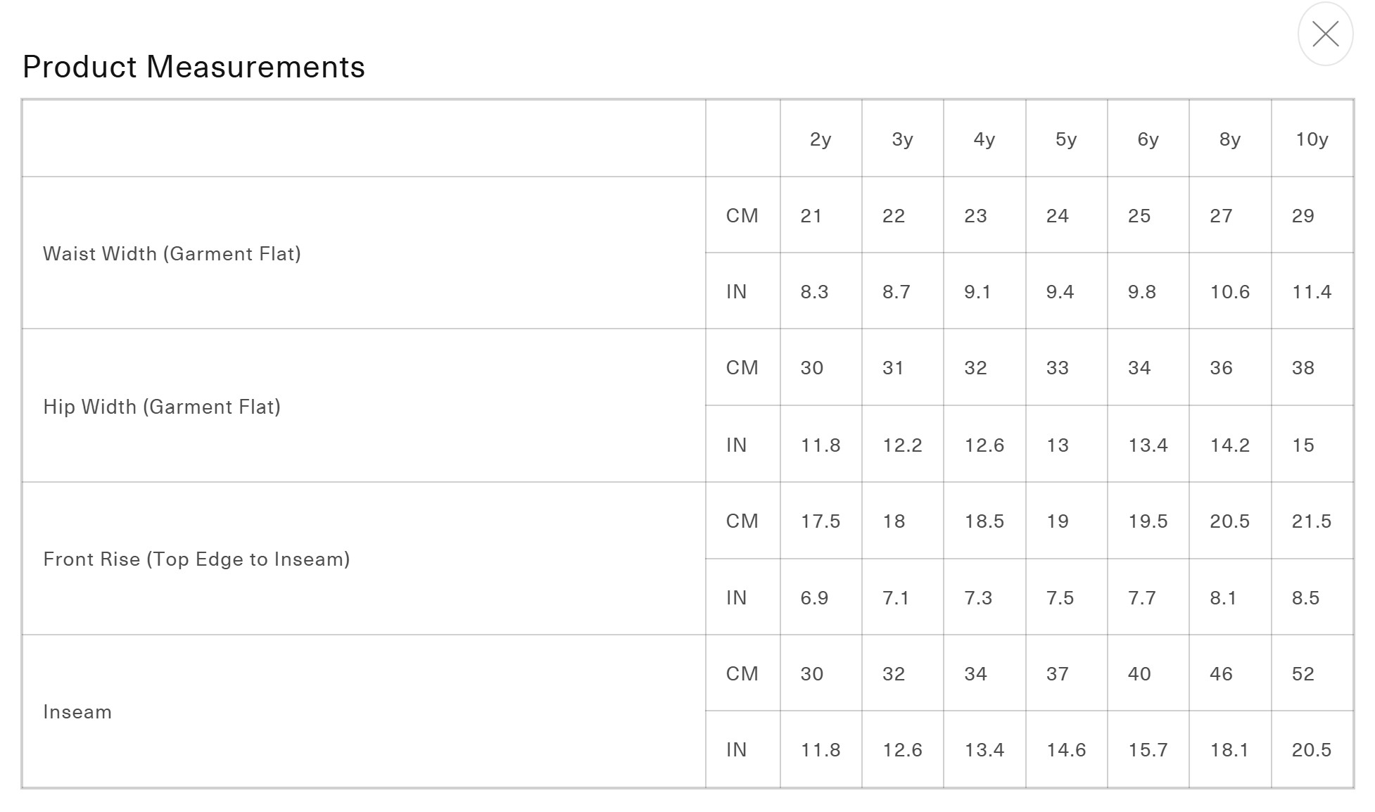 Misha & Puff Scallop A Pant Prairie Rose 16 Misha & Puff Scallop A Pant Prairie Rose Size Guide