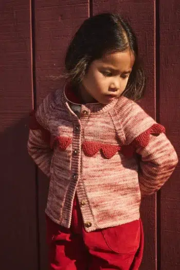Misha & Puff Scallop Yoke Cardigan Prairie Rose