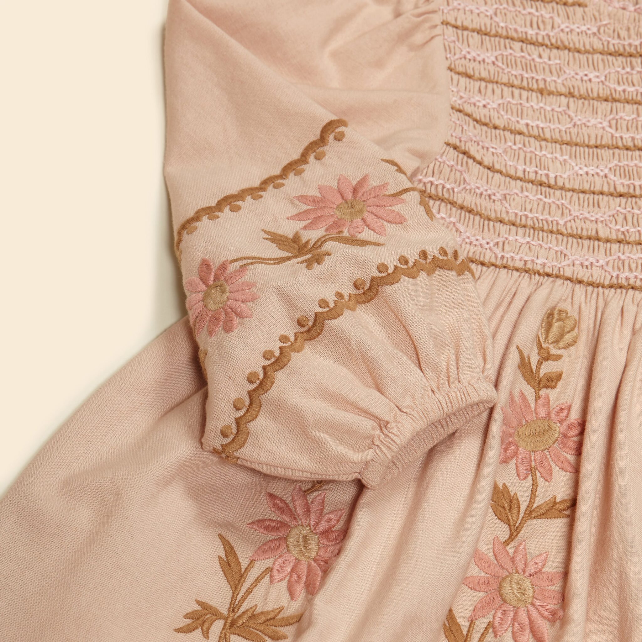 Apolina Penny smock dress pink beige