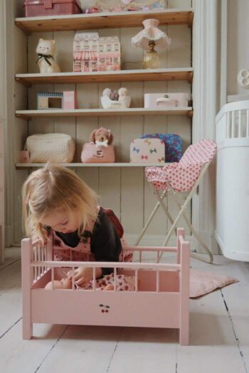 Konges Slojd Doll Bed Pink is beautiful dolls furniture designed for doll parents to create a perfect nursery.
