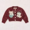 Misha & Puff Baby Three Little Kittens Cardigan - Madder Root