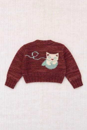 Misha & Puff Baby Three Little Kittens Cardigan - Madder Root