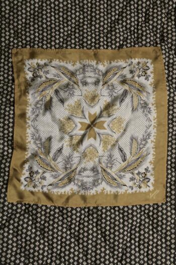 Suranne Diary Small Silk Scarf Nude Madras Wheat