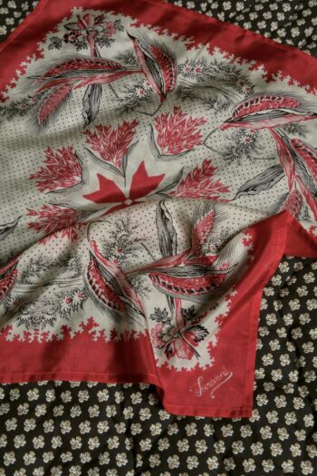 Suranne Diary Small Silk Scarf Nude Red Wheat