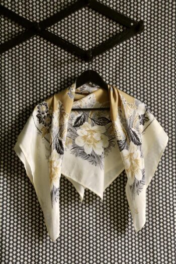 Suranne Diary Large Silk Scarf Madras Wheat