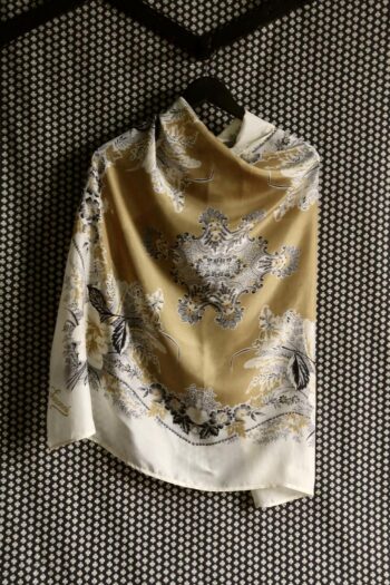 Suranne Diary Large Silk Scarf Madras Wheat