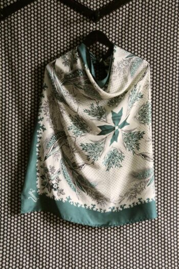 Suranne Diary Large Silk Scarf Provence Green Wheat