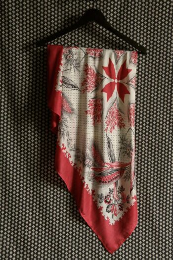 Suranne Diary Large Silk Scarf Red Wheat