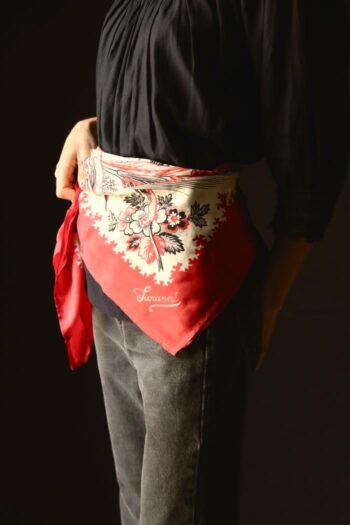 Suranne Diary Large Silk Scarf Red Wheat