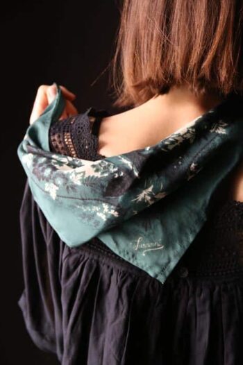 Suranne Diary Large Silk Scarf Provence Green Wheat