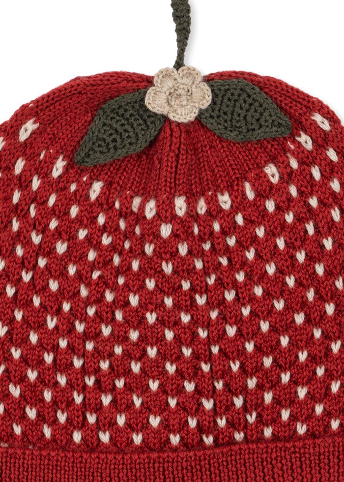 Konges Slojd Strawberry Beanie 2 Konges Slojd Strawberry Beanie Close