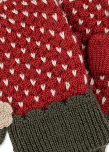 Konges Slojd Strawberry Mittens Pure Merino Wool