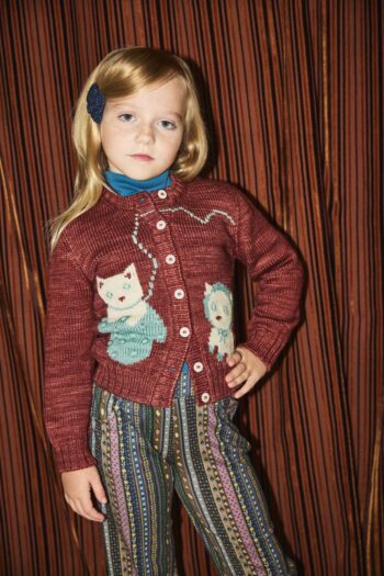 Misha & Puff Three Little Kittens Cardigan - Madder Root
