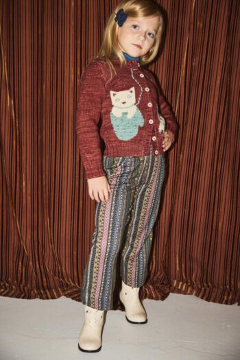 Misha & Puff Three Little Kittens Cardigan - Madder Root