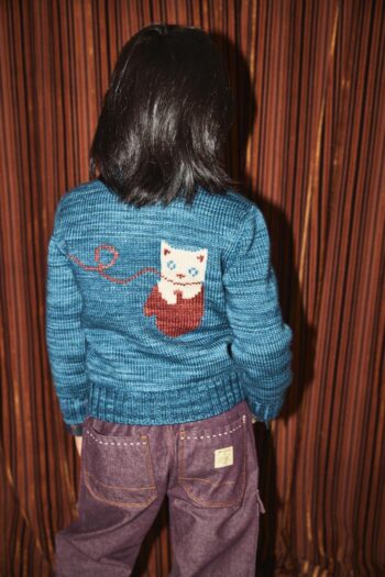 Misha & Puff Three Little Kittens Cardigan Blue Smoke