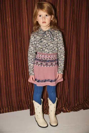 Alternative view of Misha & Puff Fiona Skirt Antique Rose Eyelet Ribbon