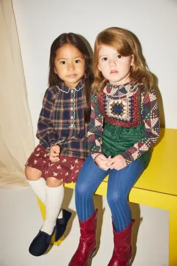 Misha & Puff Lake House Romper - Laurel Back with Monroe Blouse Ink Plaid