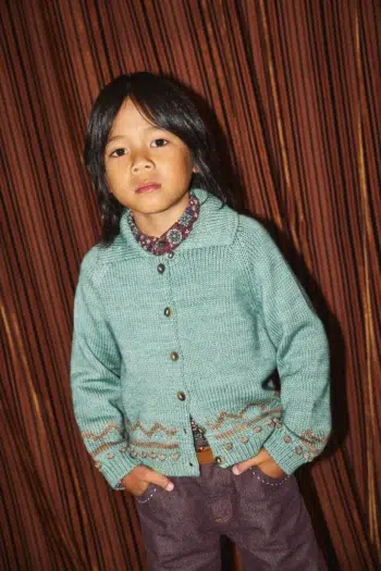 Misha & Puff Zig Zag Cardigan Sage