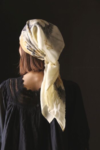 Suranne Diary Large Silk Scarf Madras Wheat