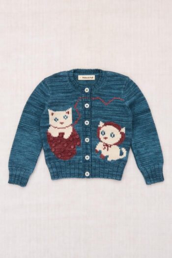 Misha & Puff Three Little Kittens Cardigan Blue Smoke