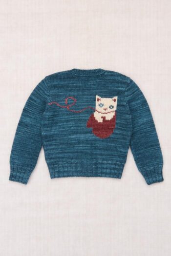 Misha & PUff Three Little Kittens Cardigan - Blue Smoke