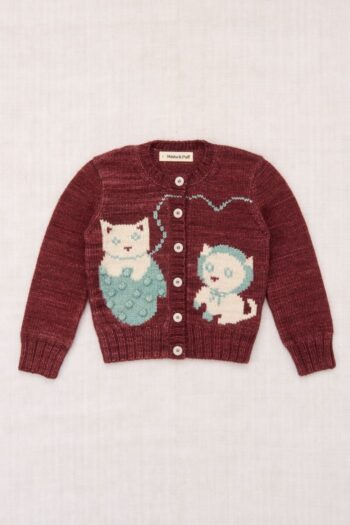 Misha & Puff Three Little Kittens Cardigan - Madder Root