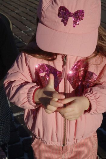 Konges Slojd Juno Sequin Bomber Jacket Rosette sleeves