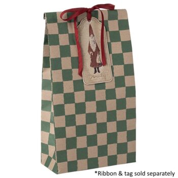 Maileg Gift Bag Medium Checker Green